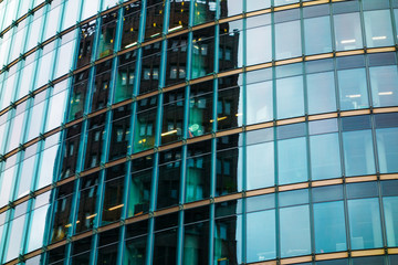 Obraz na płótnie Canvas detailed view of office glass facade