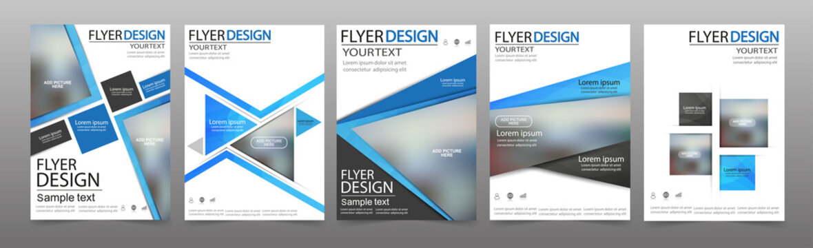 Set of Flyer design. Can be used for magazine cover, business mockup, education, presentation, report. Vector eps 10.