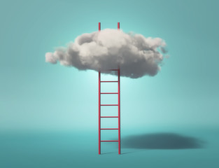 Ladder leading to a clouds