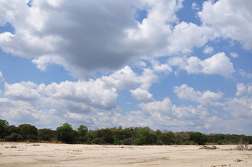 The African landscape. Dry river, Tanzania