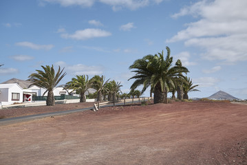 Fototapeta na wymiar Lanzarote, Spain - August 20, 2015 : Lanzarote landscape