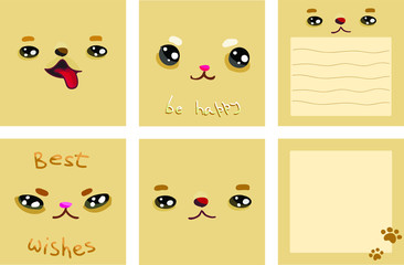 Cute funny muzzles card set with the inside. can also be used for stickers or notepads.