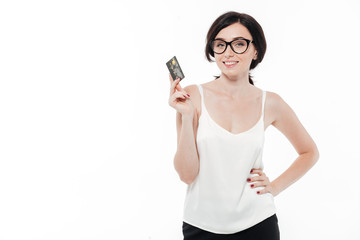 Portrait of a happy smiling woman in eyeglasses