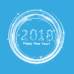 Christmas Party Poster. Happy 2018 New Year Flyer, Greeting Card, Invitation, Menu Design Template. Vector illustration