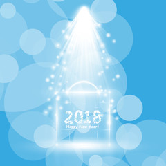 Christmas Party Poster. Happy 2018 New Year Flyer, Greeting Card, Invitation, Menu Design Template. Vector illustration