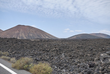 Lanzarote, Spain - August 21, 2015 : View of Montana Bermeja, Lanzarote