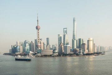 Fototapeta na wymiar Shanghai huangpu river financial center