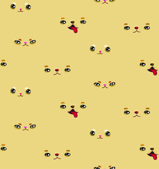 Cute muzzle seamless pattern