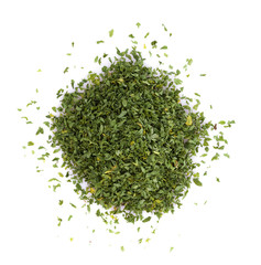dried parsley isolated on white background