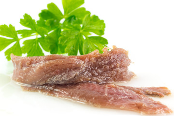 Acciughe salate e prezzemolo