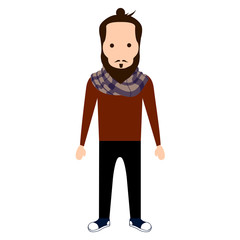 Isolated hipster character