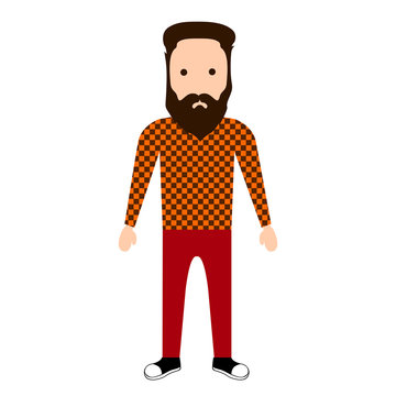 Isolated hipster character