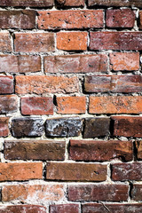 Very Textured Coloured Brick Wall Close Up