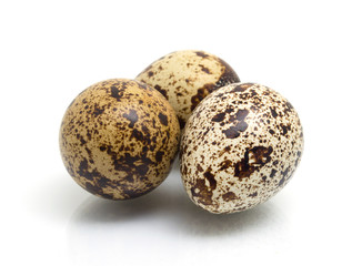 Obraz premium Group of quail egg close up isolated on a white background
