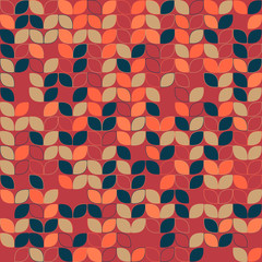 Seamless geometric pattern with colored elements, vector abstract background