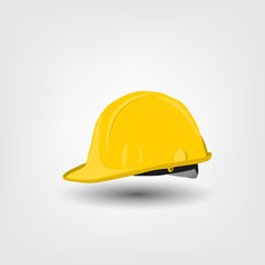 The yellow safety helmet for construction, vector