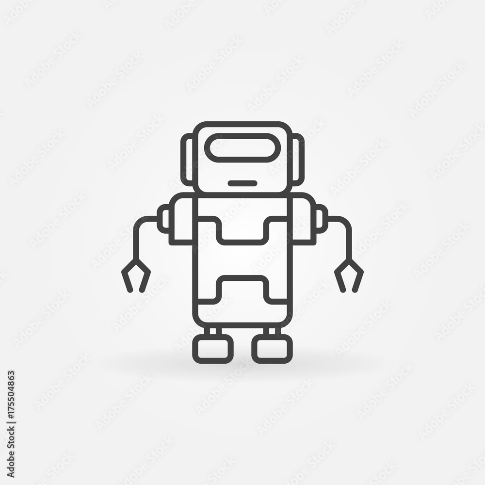 Poster vector robot line concept icon in thin line style