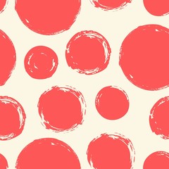Seamless pattern with hand painted ink circles