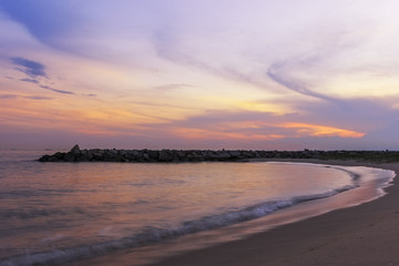 PMY sea beach on sunset in Rayong ,Thailand 