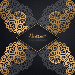 Vector luxury wedding invitation with mandala