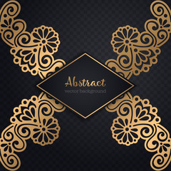 Vector luxury wedding invitation with mandala