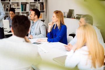 Fototapeta premium Businesspeople collaborating in office