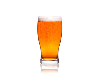 Beer on white background, horizontal