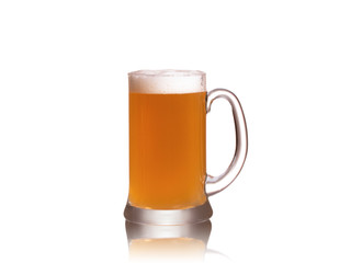Beer on white background, horizontal