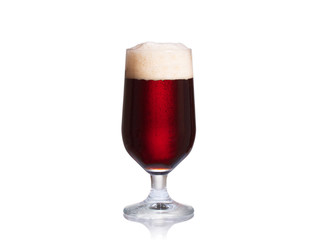 Beer on white background, horizontal