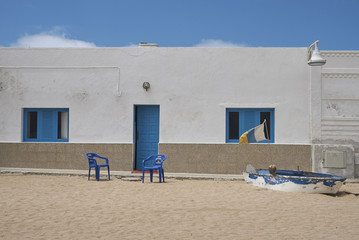 Lanzarote, Spain - August 26, 2015 : Streets of la Graciosa island