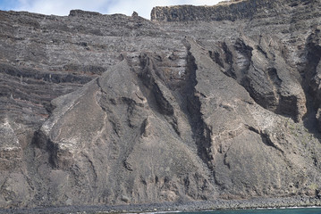 Lanzarote, Spain - August 26, 2015 : View of lanzarote cliffs from the boat