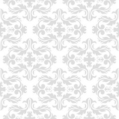 Seamless pattern with white and gray wallpaper ornaments