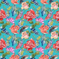 Fototapeta na wymiar Wildflower rose flower pattern in a watercolor style. Full name of the plant: rose. Aquarelle wild flower for background, texture, wrapper pattern, frame or border.