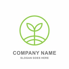 Organic Herbal Plant Green Leaf Nature Farm Vegetables Agriculture Business Company Stock Vector Logo Design Template