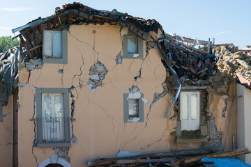 City destroyed by an earthquake