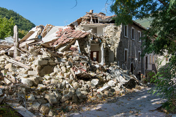 City destroyed by an earthquake