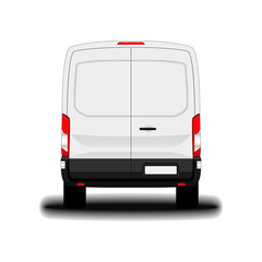 realistic cargo van. back view. © kupchynskyi12