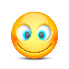 Smiling face emotions, happy eyes . Vector illustration