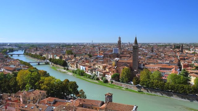 View of Verona and River Adige, Italy
