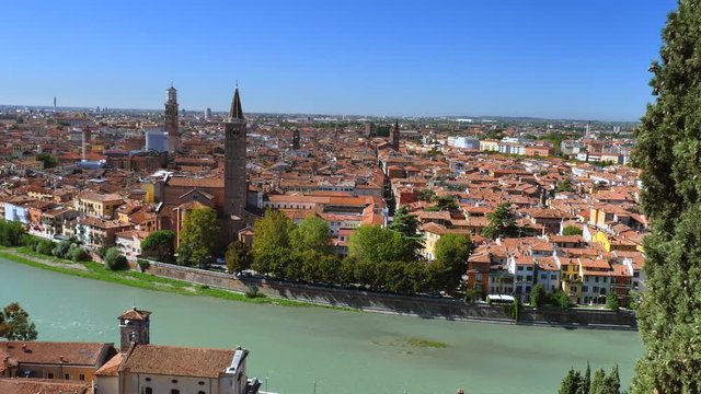 View of Verona and River Adige, Italy