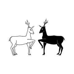 Fototapeta na wymiar Black and white deer sign