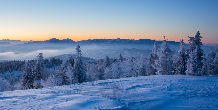 Obraz Beskid zachód słońca
