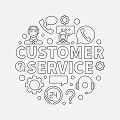 Fototapeta na wymiar Customer service round illustration - vector customer support an