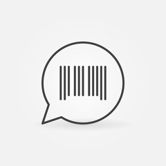 Barcode in speech bubble icon