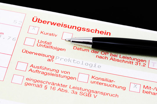 &Uuml;berweisung zur Proktologie