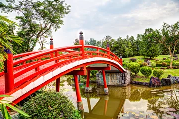 Zelfklevend Fotobehang Japanese Garden Bridge in Singapore © ronniechua