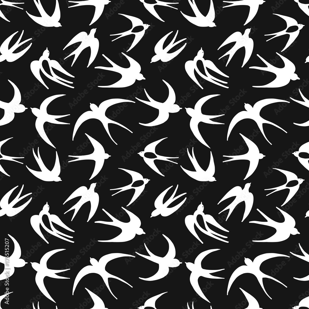 Aufkleber swallows, seamless pattern for your design