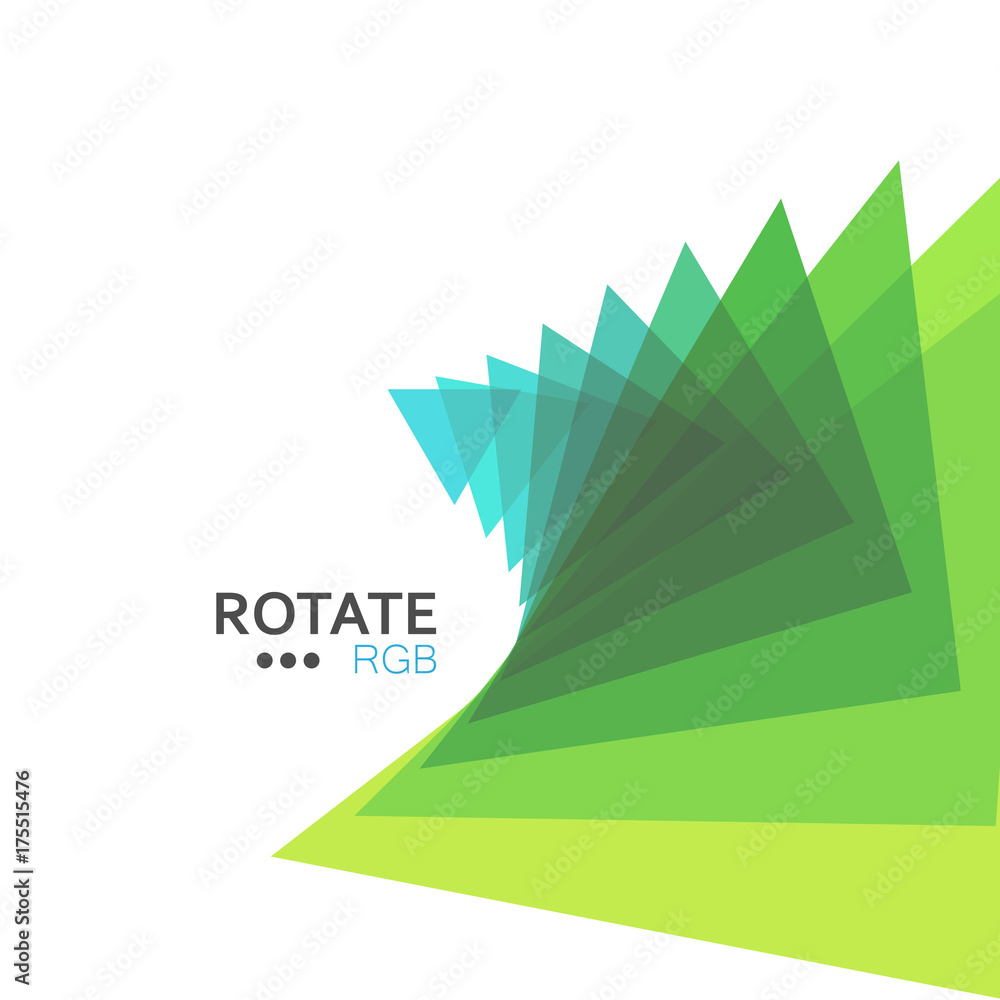 Aufkleber set triangle rotate design element / vector illustration