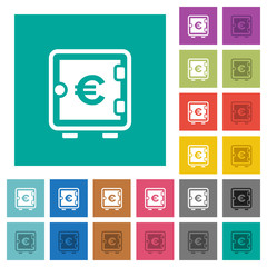 Euro strong box square flat multi colored icons