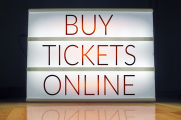 Obraz premium Buy tickets online lightbox